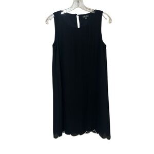 Lily Rose Scalloped Hem Sleeveless Mini Shift Dress